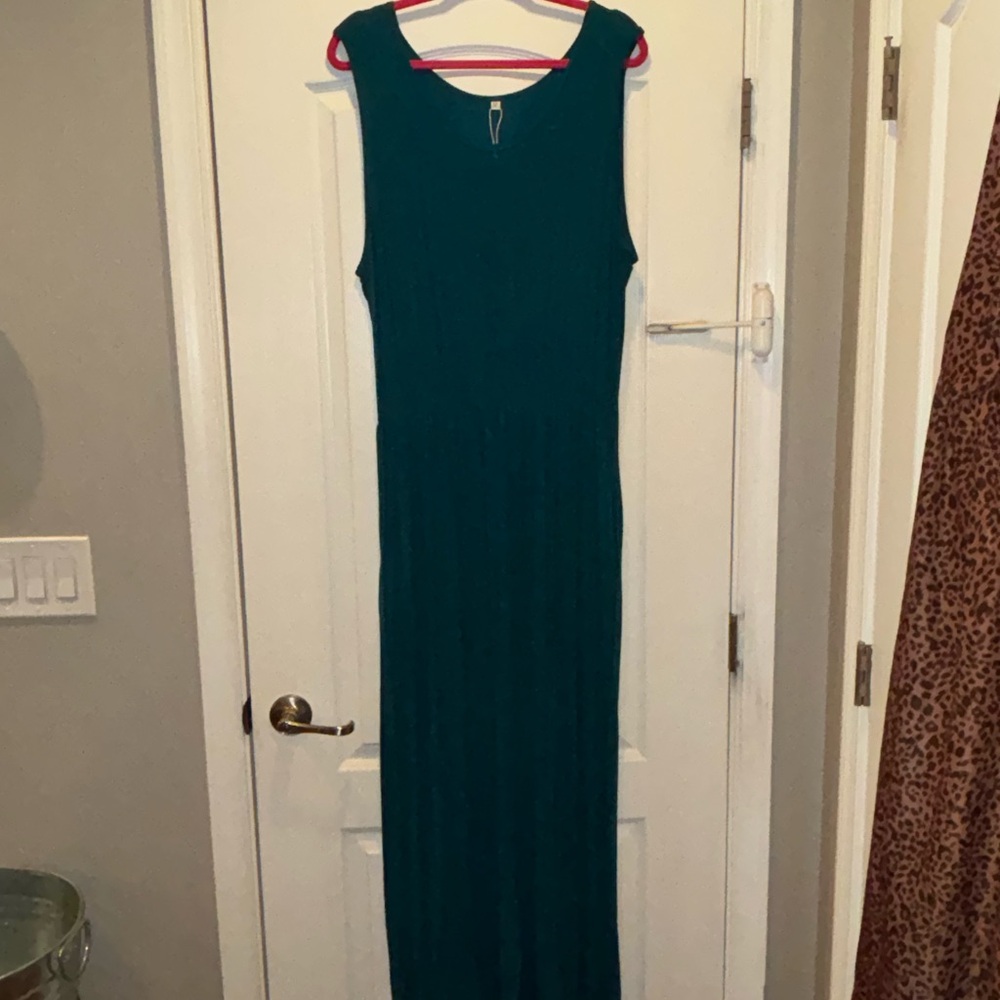 Plus size teal maxi dress